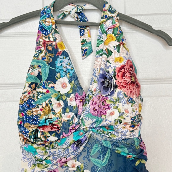 JOHNNY WAS - Woman’s Sady Floral Halter One-Piece Swimsuit - Medium - NWT - Picture 4 of 10